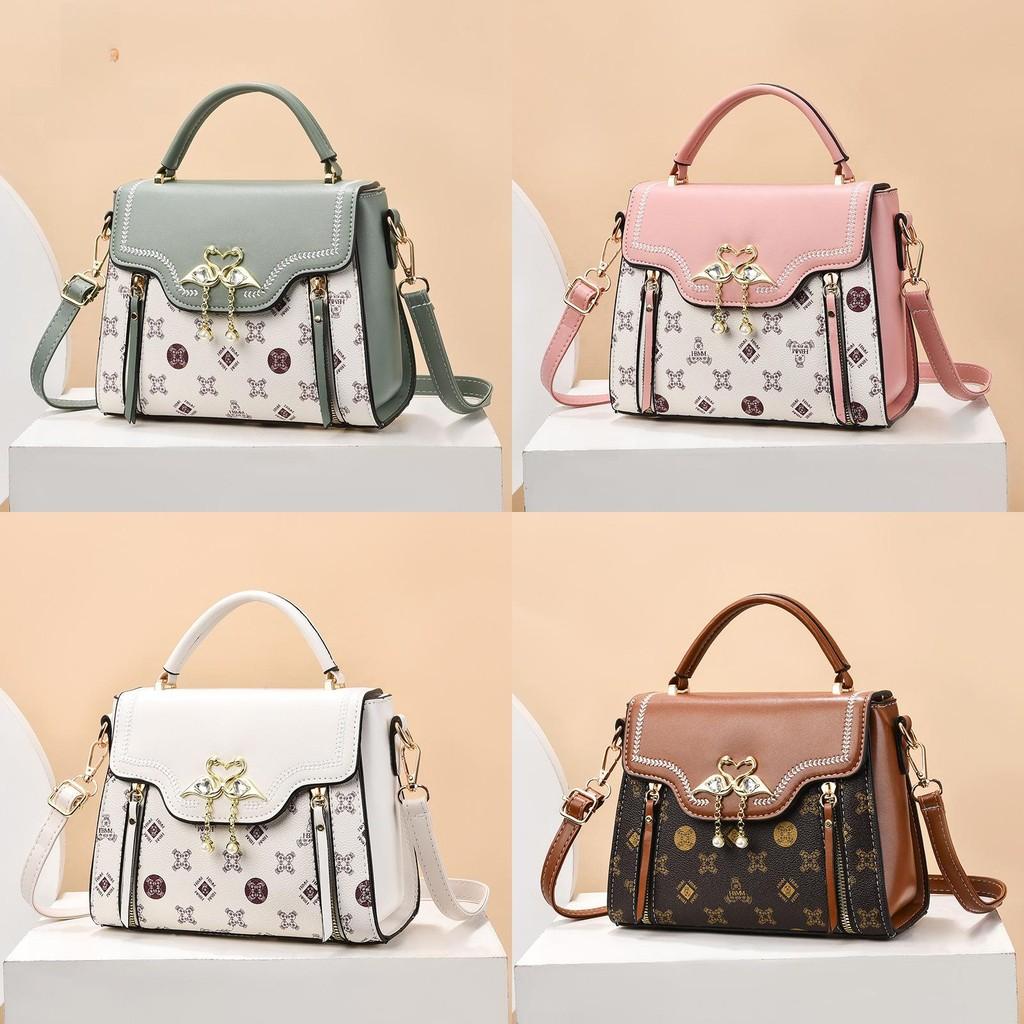 Fashion Pvc Small Square Bag With Rhinestone Swan Decoration And Printed Design For Casual Daily Use