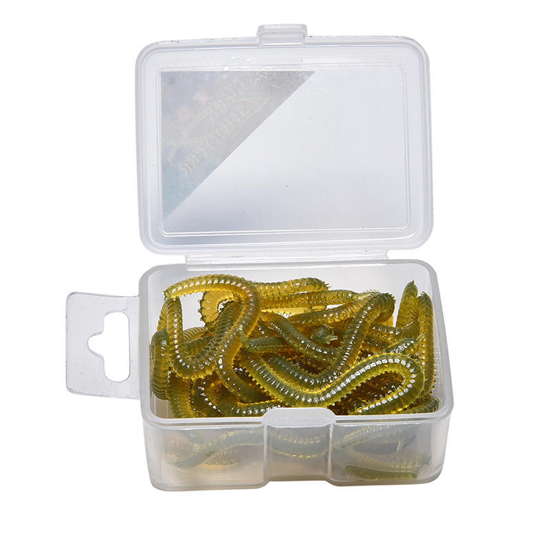 Sea Fishing Worms 50 Pcs Artificial Fishing Lures Soft Silicone Fishing Bait Simulation Wedge Lures