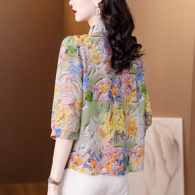 Women's Loose Chiffon Mid-Sleeve Top: 2024 Summer Fashion - Versatile & Slim-Fit, Perfect for a Sophisticated Look