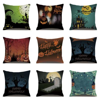 Halloween Linen Pillow Cover Printed Pillow Cover