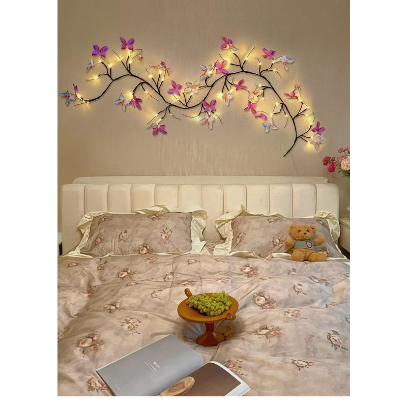 LED Butterfly Vine Light Bending Peach Blossom Cherry Blossom Vine Light Maple Leaf Macaron Rose Flower Light