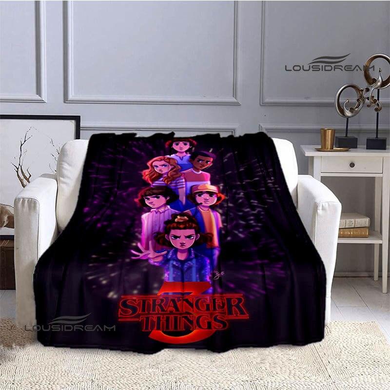 Stranger Things Klassieke Print Deken Dunne Deken Flanel Zacht en Comfortabel Huis Reisdeken Verjaardagscadeau Beddeken