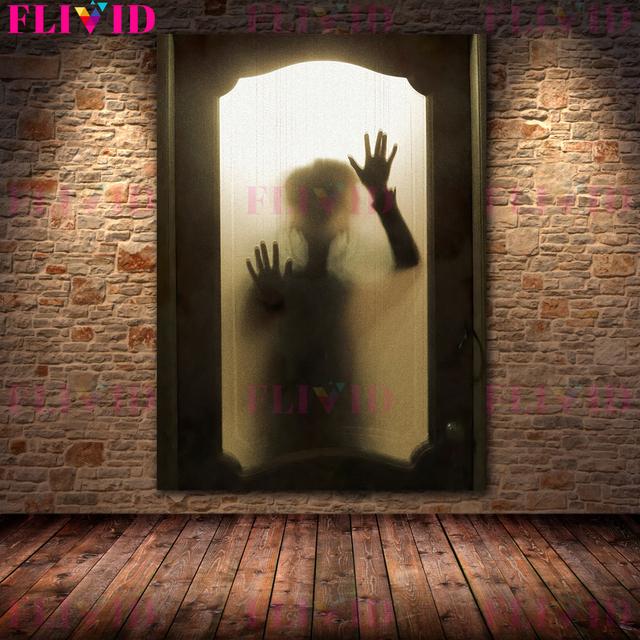 Terrible Ghost Figures In the Window Retro Wall Art Canvas Painting Mysterious Panic Art Posters and Printers