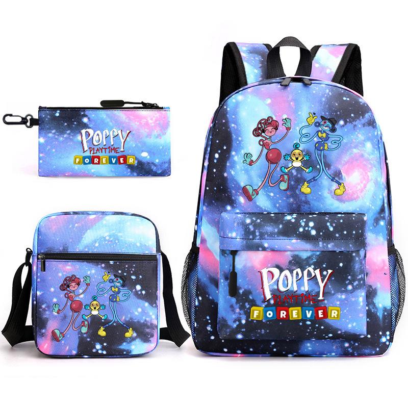 Poppy's Game Time Starry Sky Elementary School Bag Nightmare Animal Large Capacity Backpack Three-piece Set