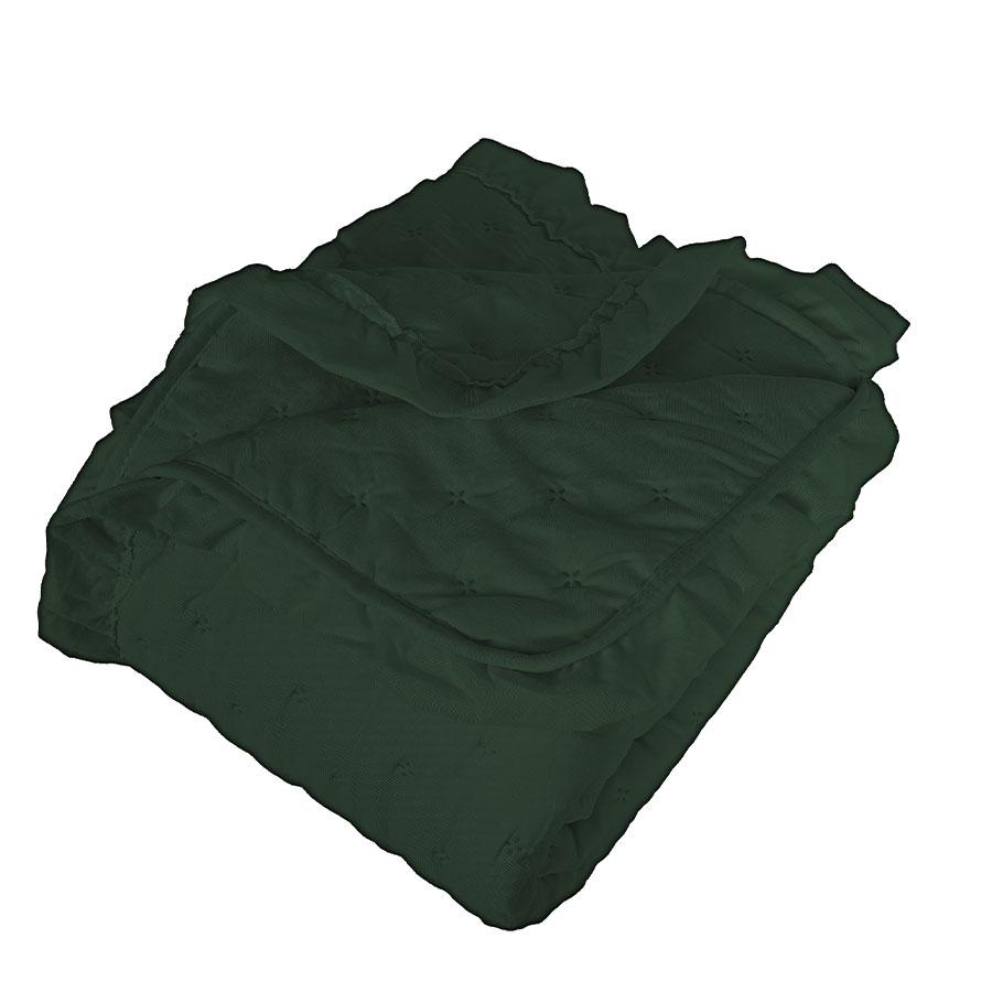 WERONA Dekorativ Sängöverkast med Volang 170x210cm, Grön - Elegans och Komfort