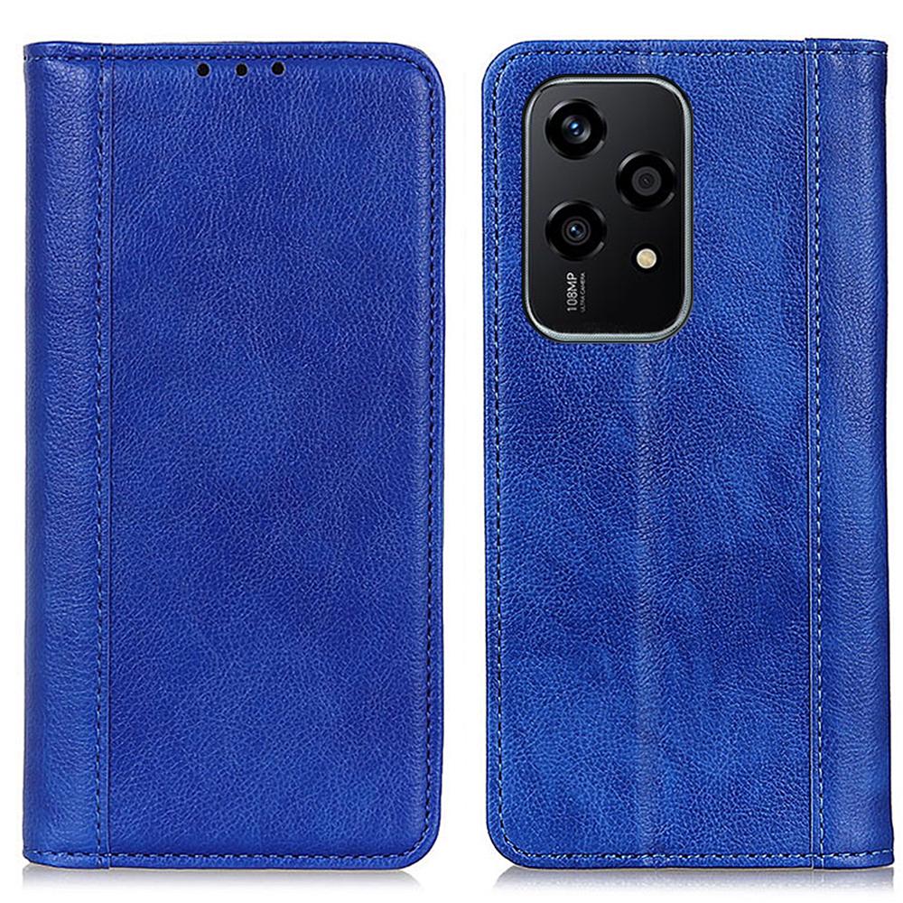 

For Honor 200 Lite Dustproof Split Leather Flip Phone Stand Cover Wholesale Mobile Case Accessories Blue
