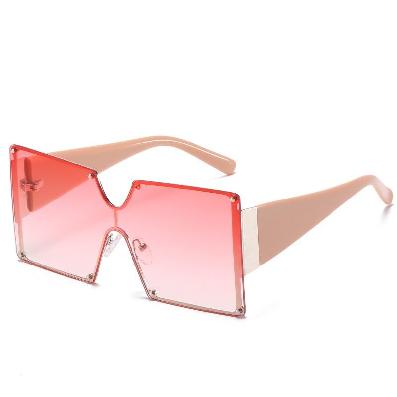 Oversized Square Sunglasses Women Rimless Sun Glasses One Piece Gradient Luxury Brand Shades Retro Designuv400 Vintage Men Oculu
