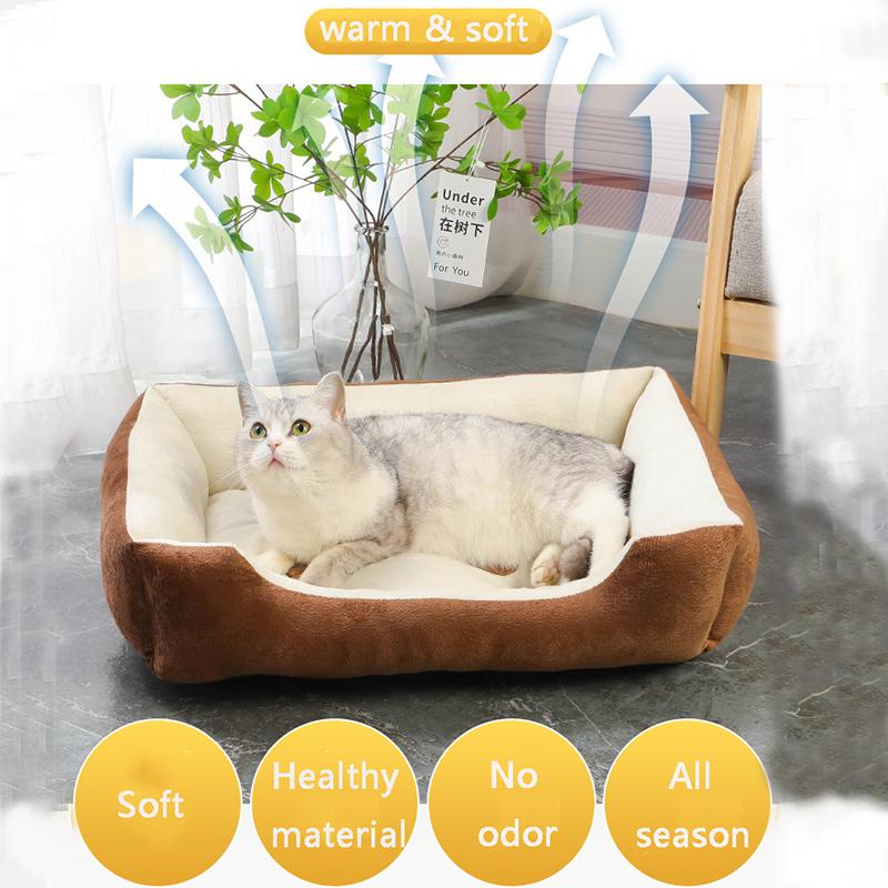 Square Breathable Dog Bed for Large Dog Cushion Non-slip Sleeping Cat Bed Winter Warm Thickened Dog Bed Soft Cat Mat Pet House