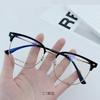 Finished Ladies Myopia Glasses Retro Anti Blue Light Blocking Near Sight Eyeglasses Metal Half Frame Square Short-sight Eyewear