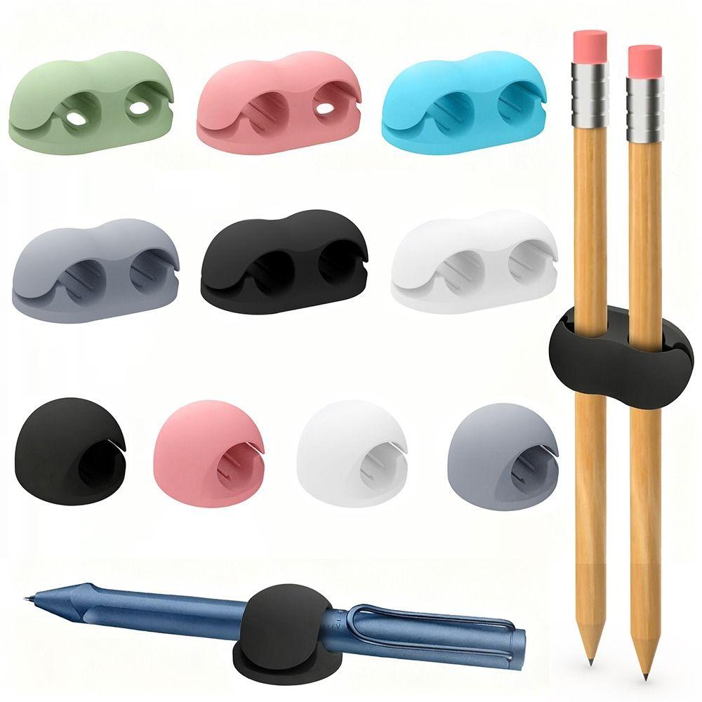 Self-Adhesive Pen Holder Flexible Pen Clamp Portable Pencil Clips  for Desk Organizer