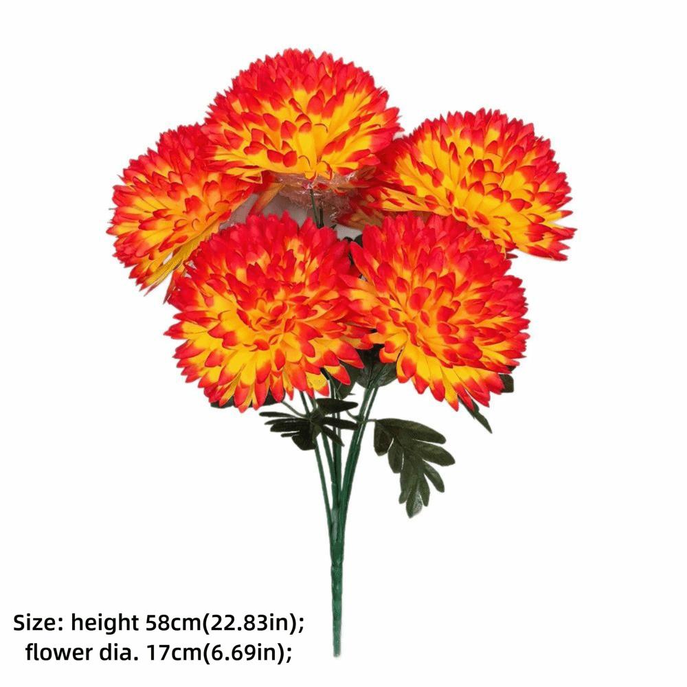 Multicolor Chrysanthemum Artificial Flower 7 Heads Decorative Flower Faux Floral Event Supplies