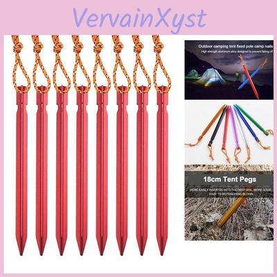 Tent Pegs 18cm Tent Aluminum Stake Ground Nails With Reflective Rope Outdoor Camping Hiking Equipment Tent Accessories