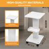 White Beauty Salon Professional Equipment Rolling Trolley Cart Desktop Mobile Storage Rack Multi Layer Storage Tool Tray 35*38*69cm