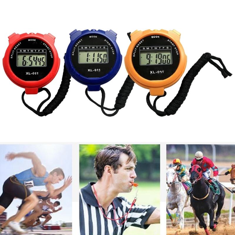 Chronograph Stop Watch Electronic Stopwatch Portable Outdoor Running Training Timer Handheld Digital Coaches Timer