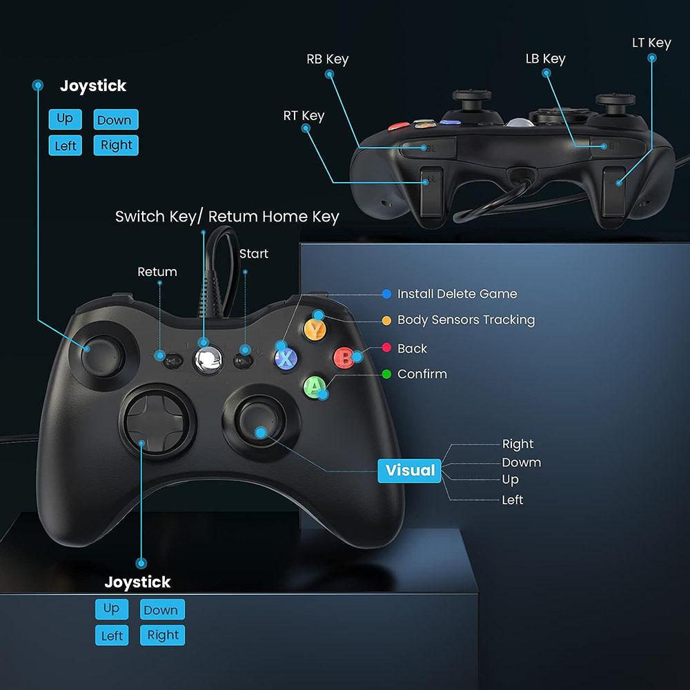 8610 Kabelový gamepad pro herní ovladač 360 Console Kompatibilní s PC Windows