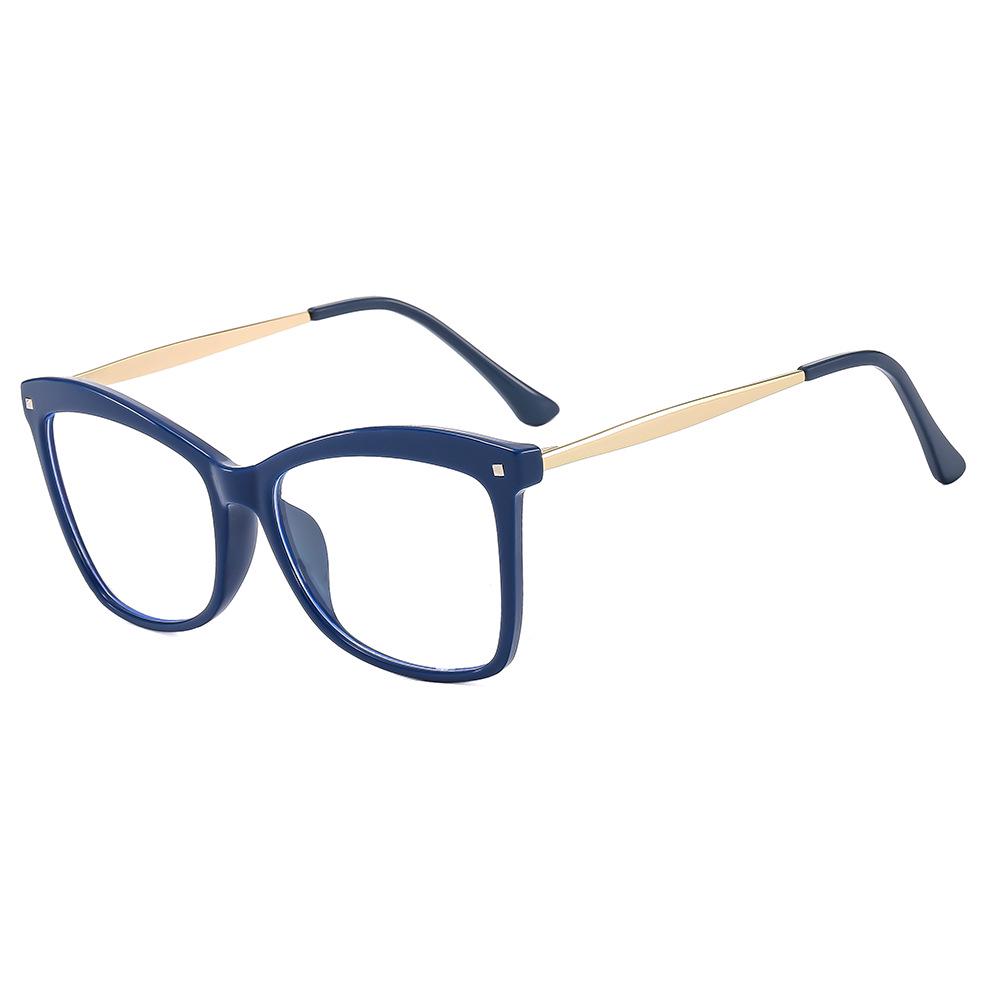 

Cat-Eye Color Block Metal Eyeglass Frames - Anti-Blue Light Women s Fashion