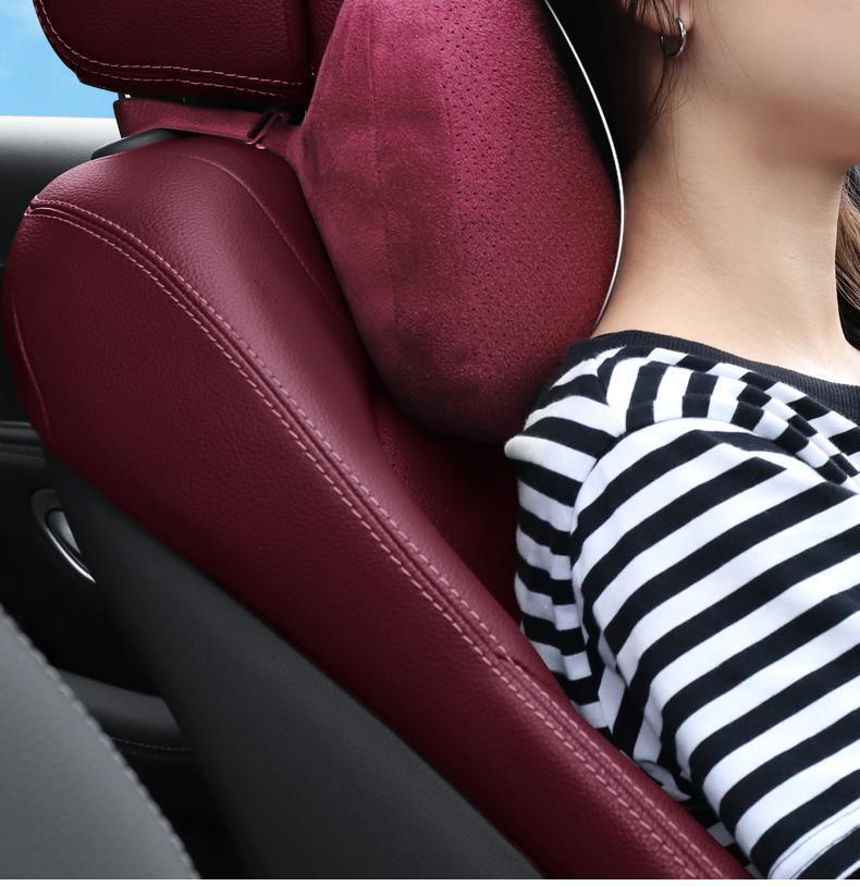 Supporto per la testa e lombare per auto BMW Mini: Cuscino in Camoscio per la Protezione di Collo e Schiena