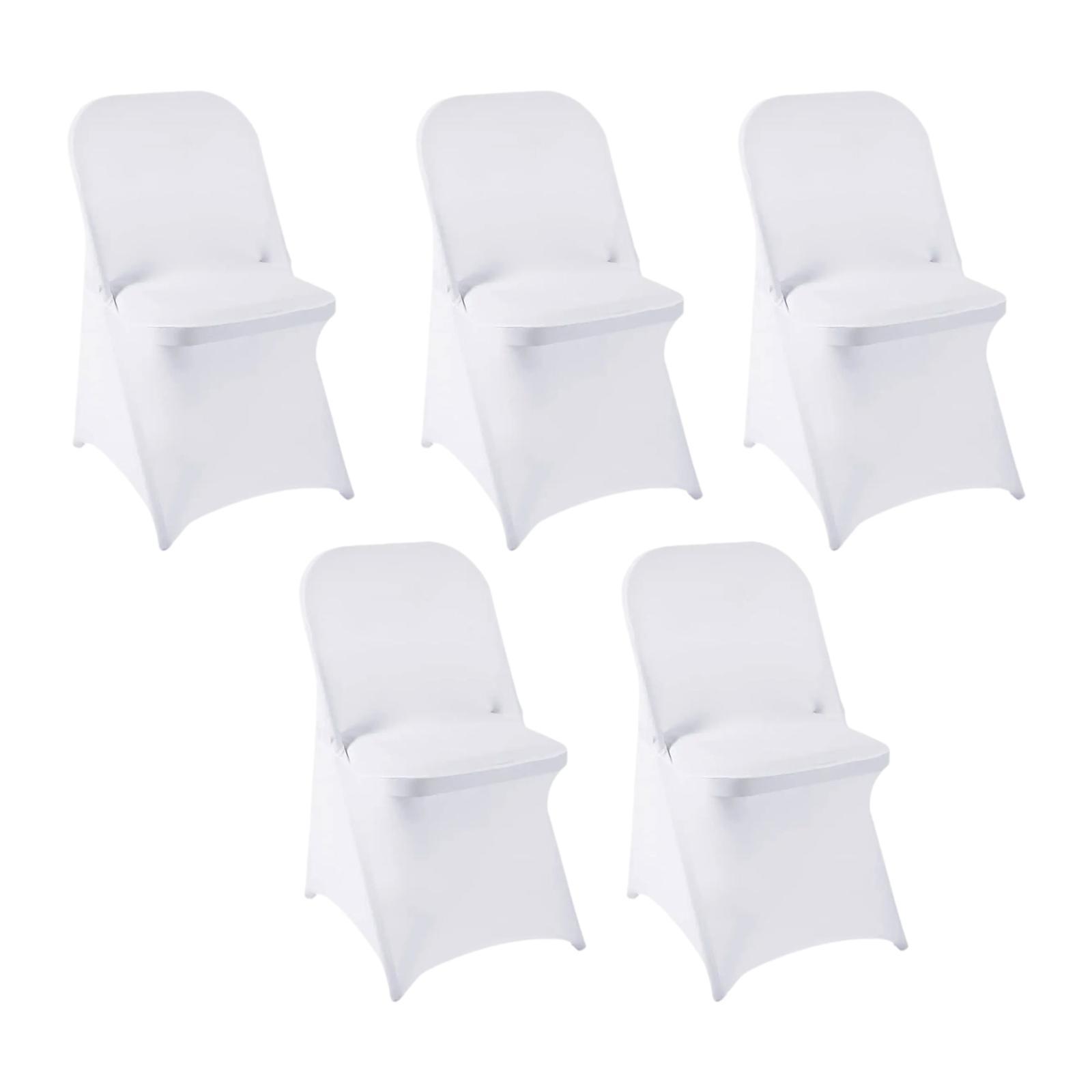 5 Pack Spandex Folding Chair Covers, Folding Chair Slipcovers, Universal Fit, белый
