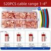 300Pcs 520PCS GT Copper connectingPipe Wire Joint Small Copper TubeTerminal Cable Lug Connection TubeWire Connector