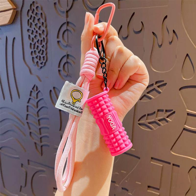 Mini Foam Roller Fitness Keychain Silicone Gym Workout Gifts Outdoor Backpack Pendant Gym-Lockers Decoration For Gym Lovers