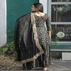 Black & Gold Embroidered Sharara Suit Set
