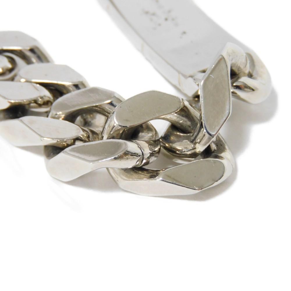 Used 12564 Bracelet Chain Monogram M62486 7986 LV Logo Flower Curb Chain Metal Silver Men's from Japan AUTHENTIC