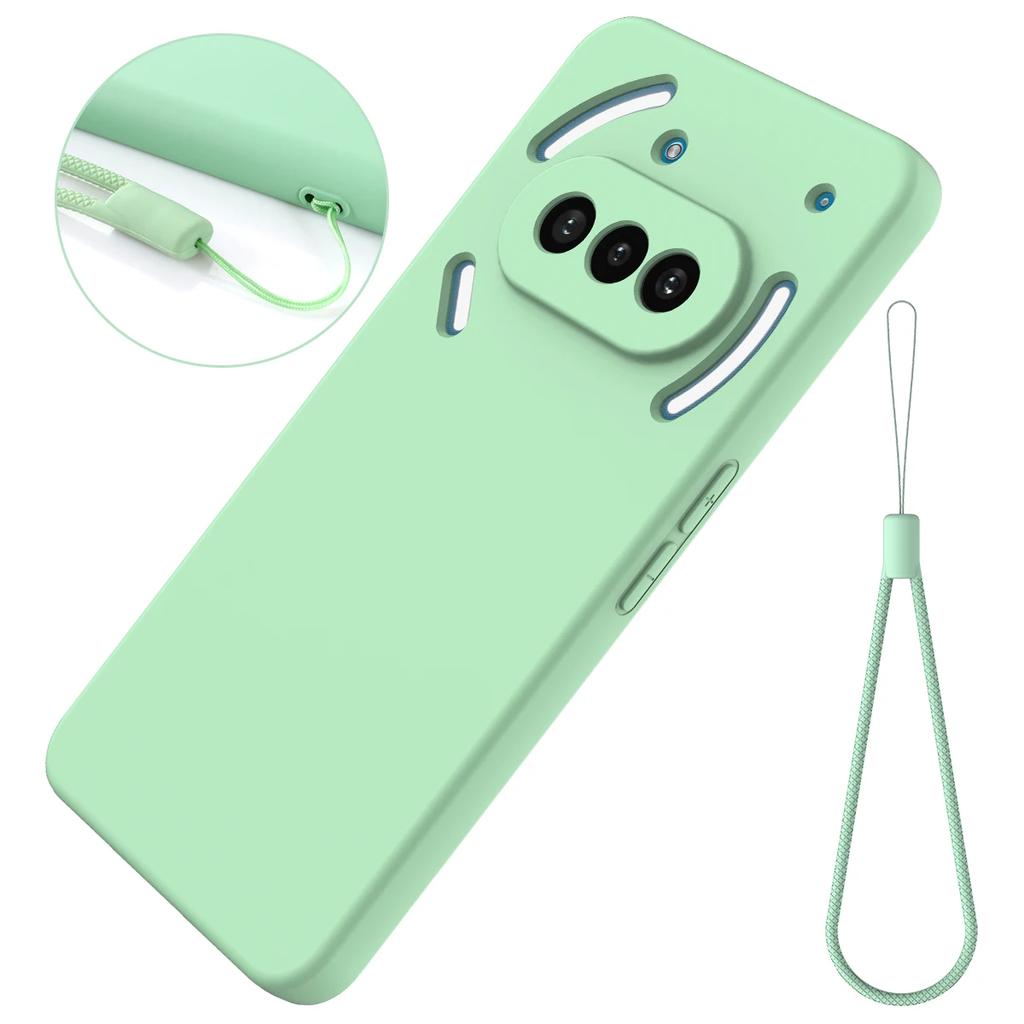 Luxury Liquid Silicone Phone Case for Nothing Phone 3A Pro Shockproof Matte Soft Bumper Lanyard Cover for Nothing Phone 3A 3APro