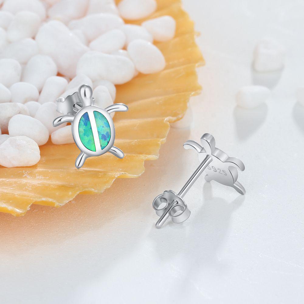 Women's Summer Opal Turtle Earrings