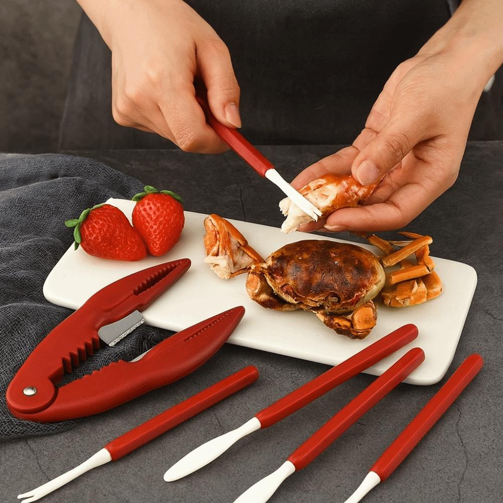 9pcs/set Efficient Lobster Cracker Plastic Crab Claws Sheller Crab Peel Tool Lobster Clamp  Seafood