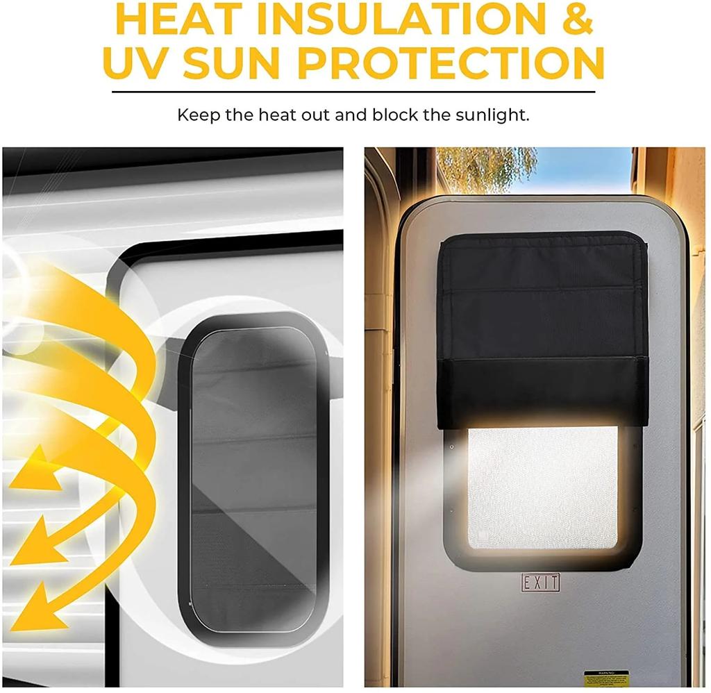 RV Door Window Shade Foldable Blackout Cover Privacy Protection Curtain for Camper Trailer