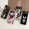 Phone Case For Samsung Galaxy Z Flip 3 4 5 Hard Folding Clear PC Bumper For Samsung Z Flip 6 Back Cover French Bulldog Dog Pet