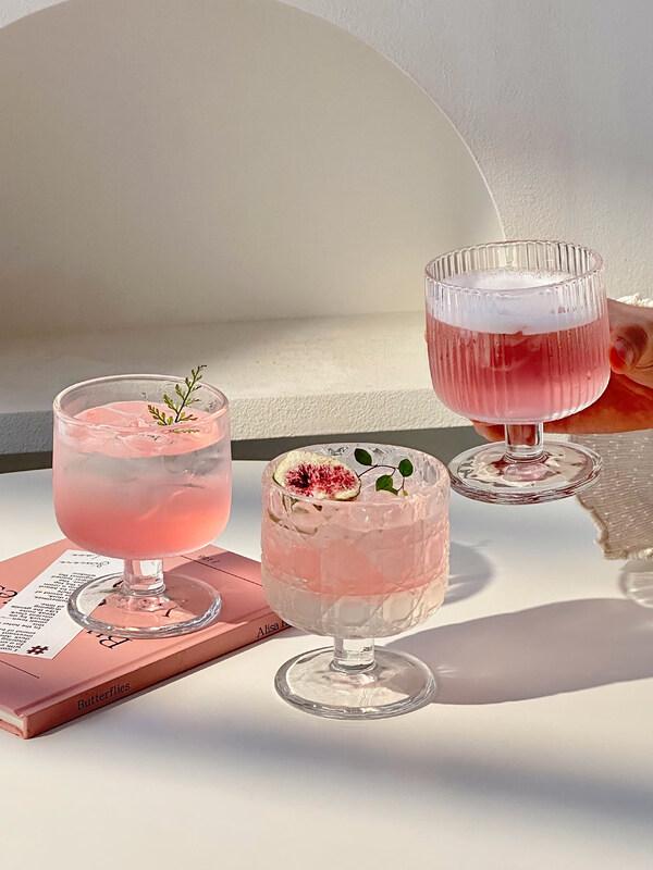 ZISIZ High-Foot Transparent Glass Cup