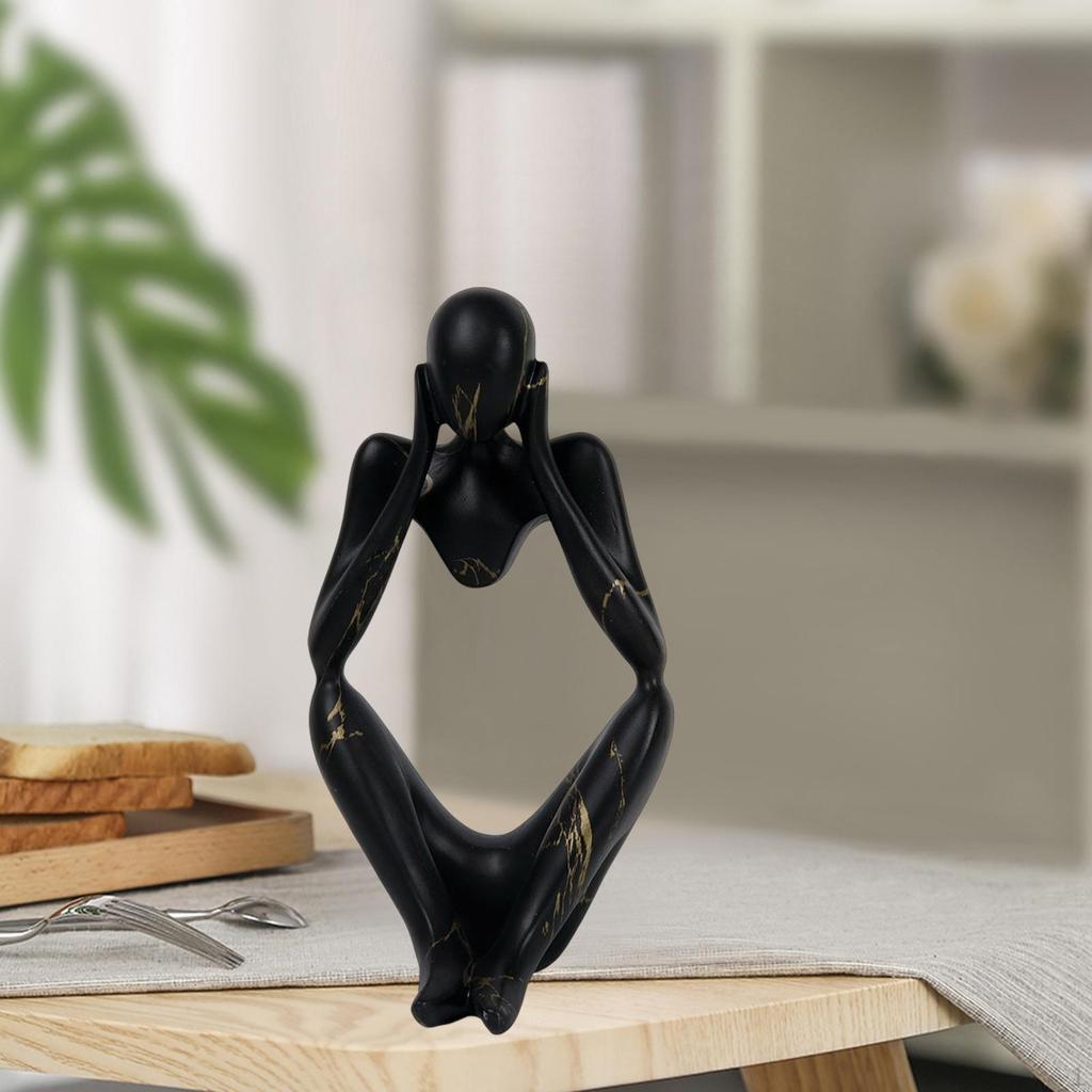 Abstract Thinker Statue Collectible Ornament for Living Room Desk Decoration