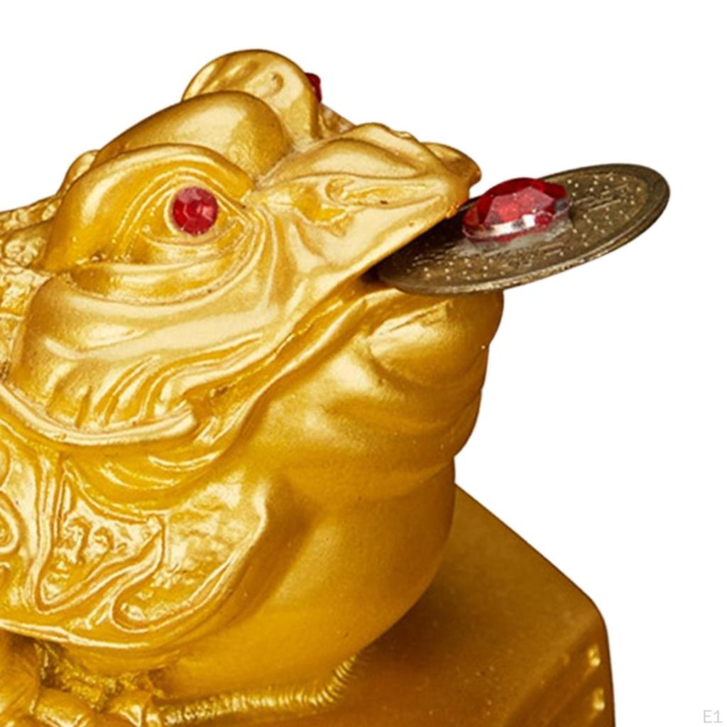 Wealth Frog Statue Traditional Figurine for Office Tabletop Living Room