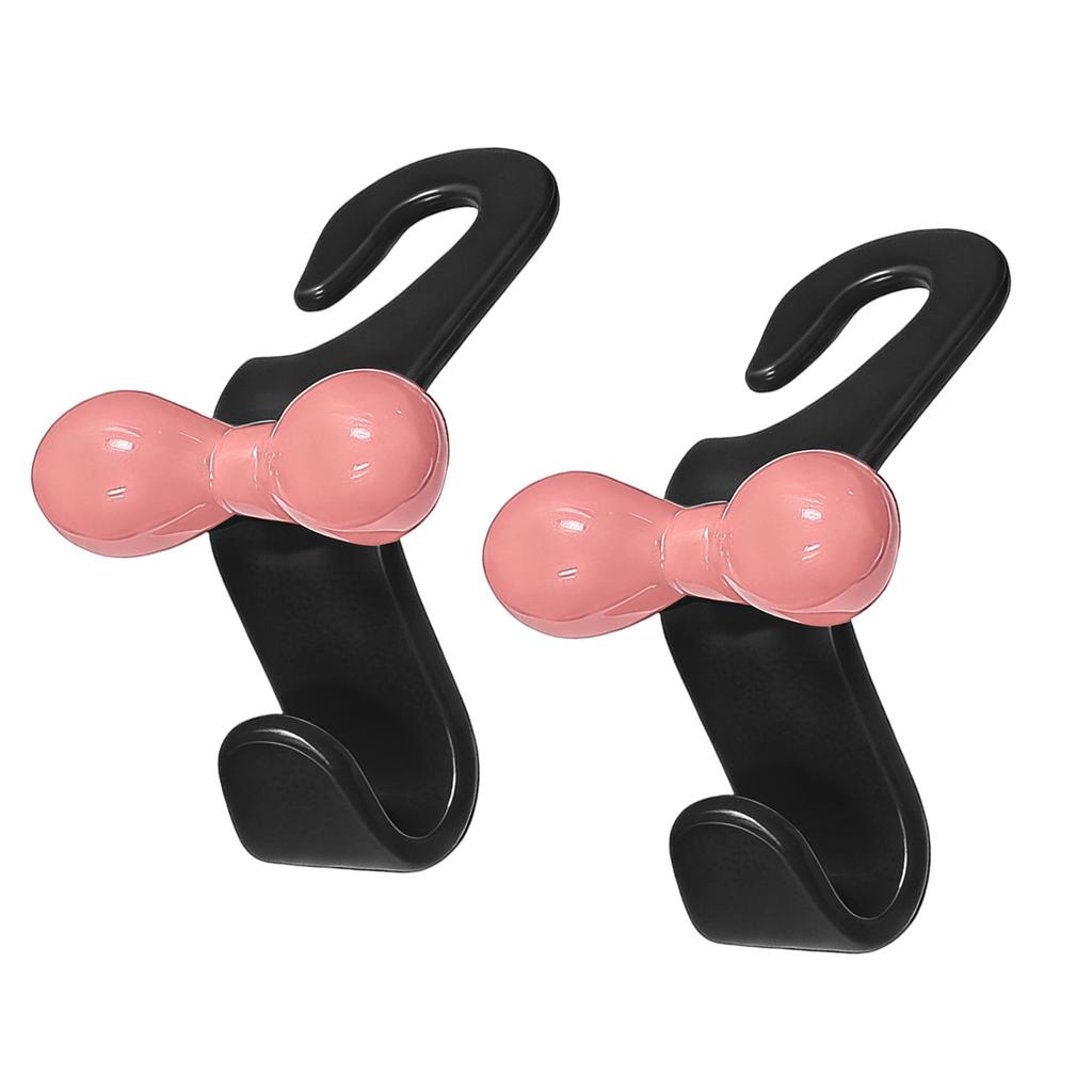 Pack of 2 Practical Multipurpose Rear Seat Car Hook Bowknot Design Easy Install for Storage Organizer and Decoration