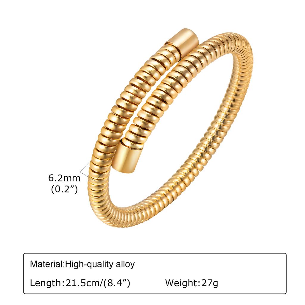 Punk Round Snake Choker Torques Necklace for Women, Adjustable Gothic Hip Hop Chain Collar Cuffs Party Gift Jewelry
