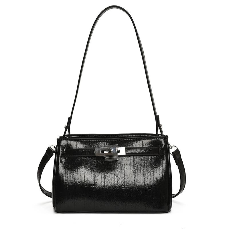 

Текстурированная ретро-сумка женская новая модная дорожная сумка на плечо через плечо чёрный