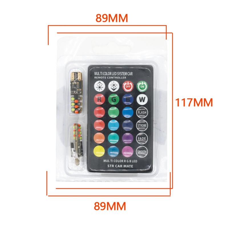 Led T10 Rgb Car Clearance  Light 12v Rgbw Cob Led Auto Atmosphere Lamp Reading Bulb With Remote