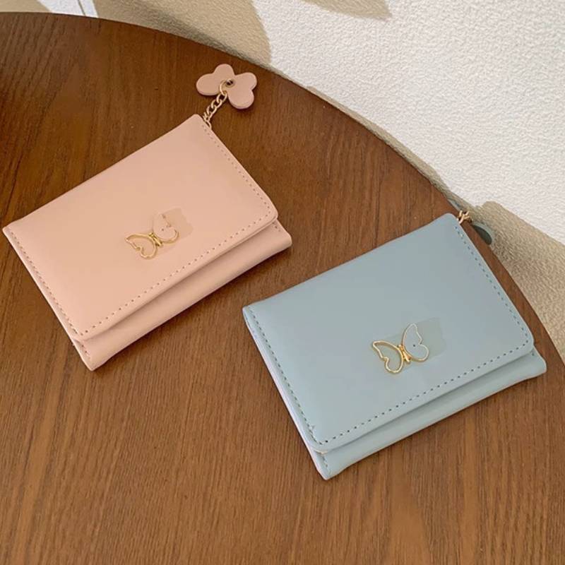 Pu Wallet For Women Short Card Holder With Multiple Card Slots For Daily Use