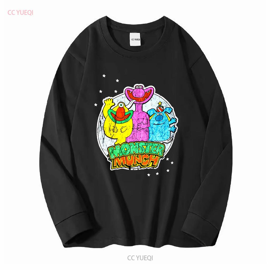 Monster Munch Black D T Shirt Mens Vintage Washed Unisex Soft Homme Fashion Breathable Top For Everyday Wear Stretched