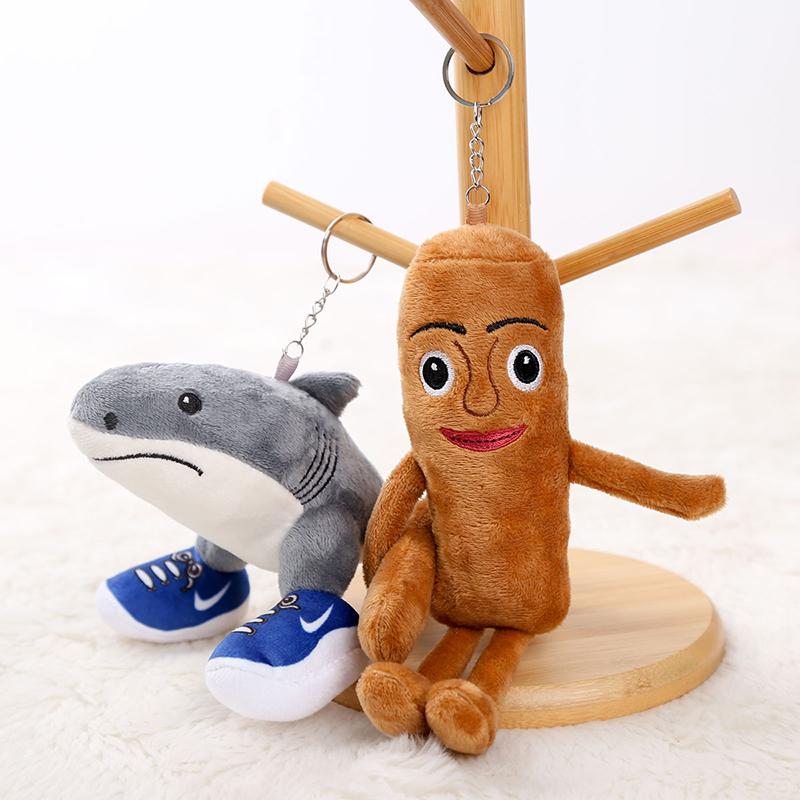 1 Piece Animals Stuffed Figure Tralalero Tralala Shark Doll Keychain Anime Tung Tung Sahur Plush Pendant Toys Birthday Xmas Gift