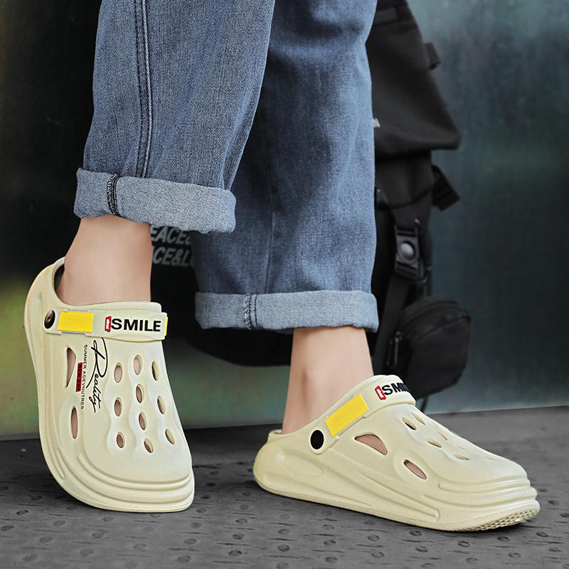 EVA Men's Clogs Shoes Lightweight Clog Men Beach Sandals with Men Clogs Mules Home Garden Outdoor Male Beach Flat Slippers Size 40-45