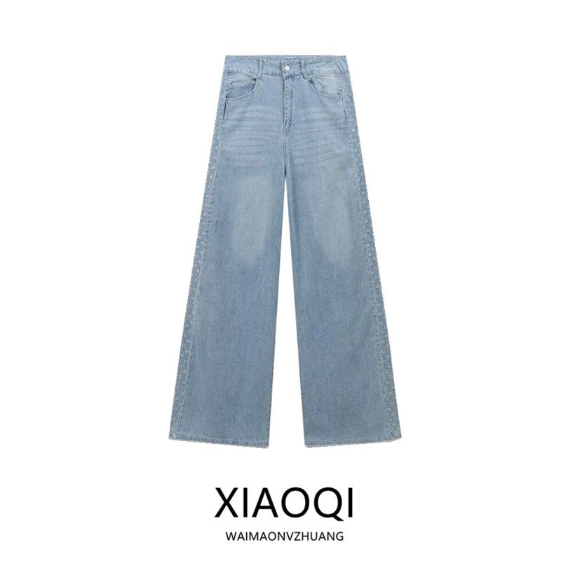 Fashion Style 2024 Autumn New Women's Clothing High Waist Hollow-out Embroidered High Waist Loose Denim 6147119