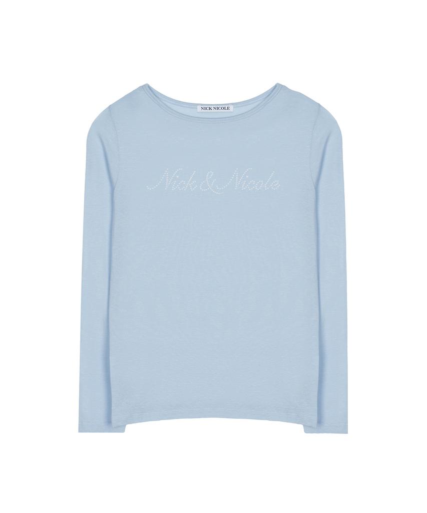 Nigaennikol Lettering Graphic Top_Sky Blue