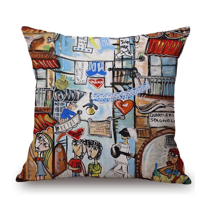 Modern Cubism Abstract Art Home Decoration Charater Realism Cotton Linen Sofa Throw Pillow Case Elegant Cushion Cover
