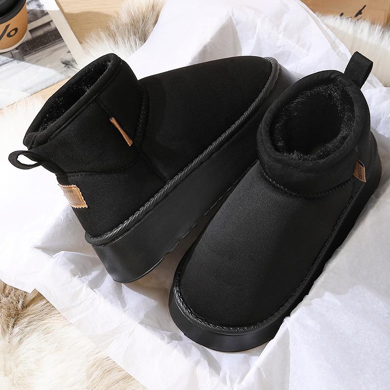 Short snow boots women's new winter thick-soled versatile velvet thickened warm cotton shoes