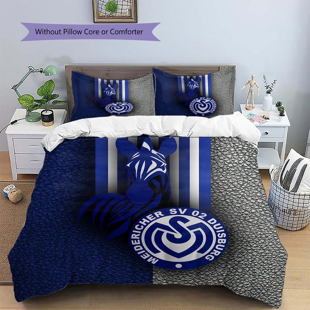 MSV Duisburg Pattern Bedding Home Decoration Birthday Gift (1 * Duvet Cover + 2 * Pillowcase, Without Core)