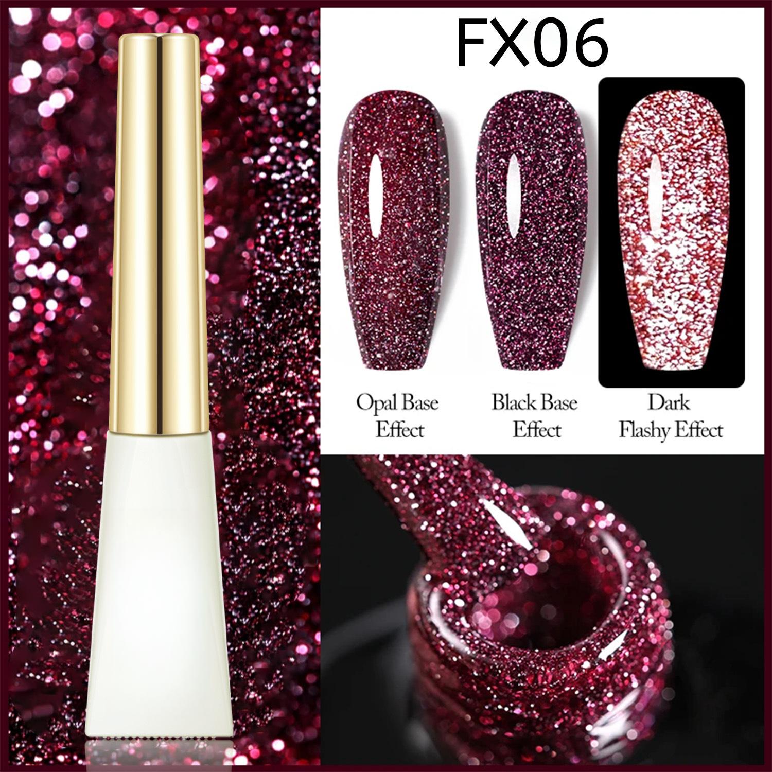 

Светоотражающий гель-лак для ногтей Яркий мерцающий серебристый лазер Полуперманентный нейл-арт Soak Off УФ-гель-лак 06