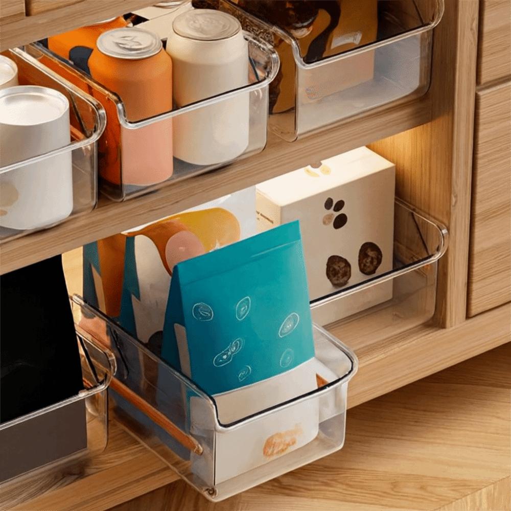 Plastic Retractable Drawer Organizer Length Adjustable Large Capacity Extendable Storage Box Space Saving Right Angle