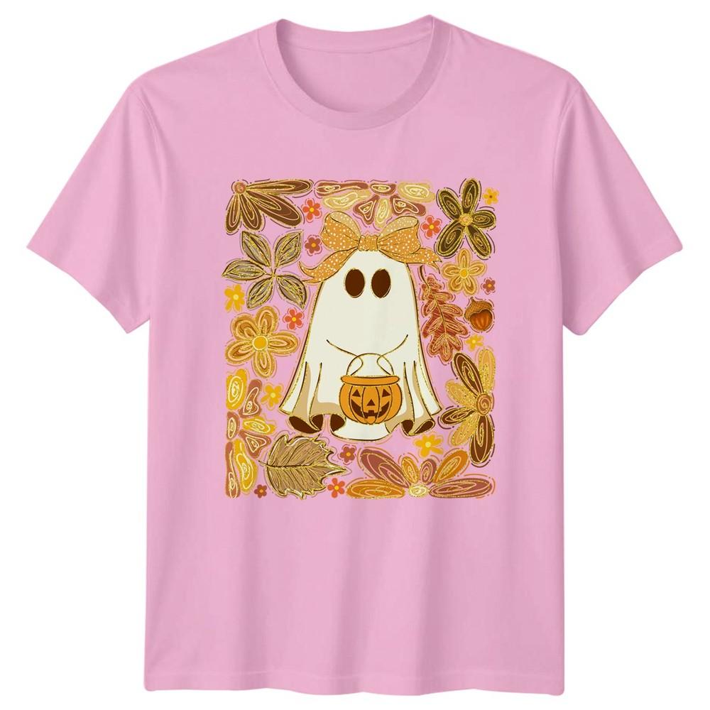 Floral Ghost Spooky Season Unisexs TShirt Floral Ghost Halloween Gift For Her